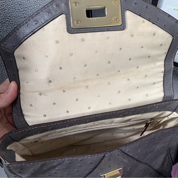 Kate Spade Post Street Little Nadine grey pebbled ostrich
Leather satchel purse - Picture 5 of 11
